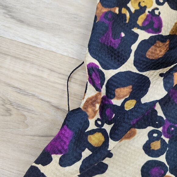 🔺️Apt 9 Metallic Gold, Black, & Fuchsia Print Sleeveless Top Medium - Picture 8 of 12